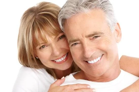 Smiling older couple